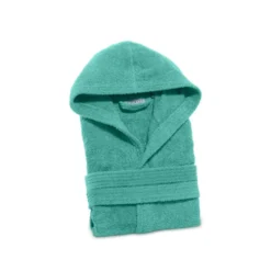 Accappatoio Con Cappuccio Caleffi in Spugna Minorca Menta