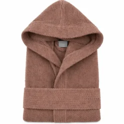 Accappatoio con cappuccio chicco di riso Marrone Cioccolato