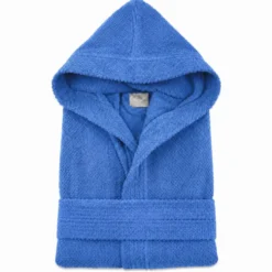 Accappatoio con cappuccio chicco di riso Blu