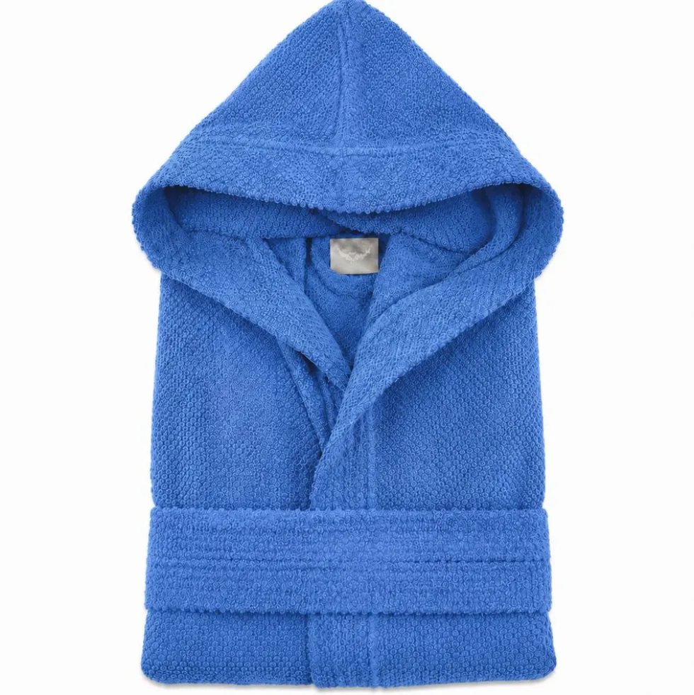 Accappatoio con cappuccio chicco di riso Blu
