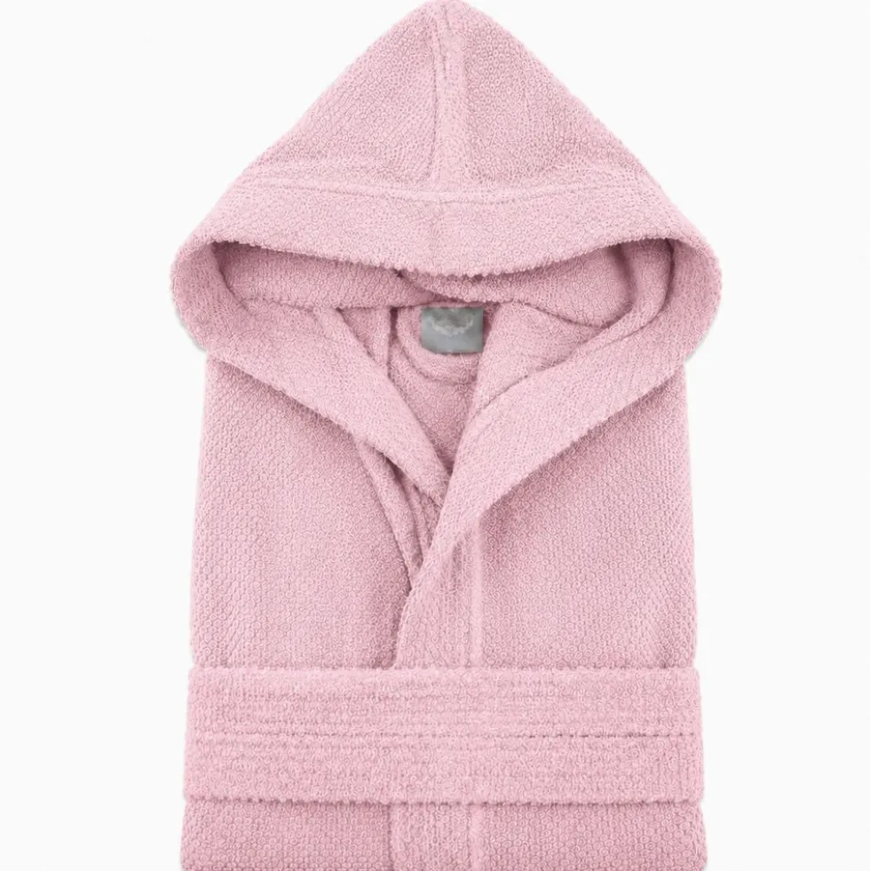 Accappatoio con cappuccio chicco di riso Rosa