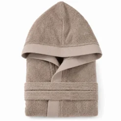 Accappatoio con cappuccio Elegant Tortora