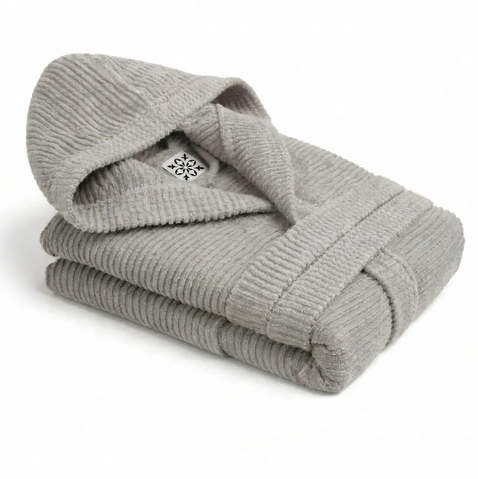 Accappatoio Con Cappuccio in Spugna Boutique Perla