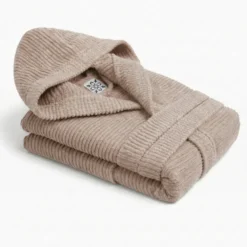 Accappatoio Con Cappuccio in Spugna Boutique Tortora