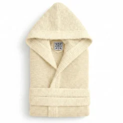 Accappatoio Con Cappuccio in Spugna Boutique Crema