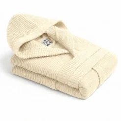 Accappatoio Con Cappuccio in Spugna Boutique Crema