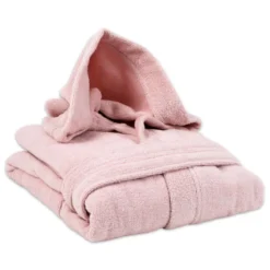 Accappatoio in Cotone con cappuccio Zero Rosa