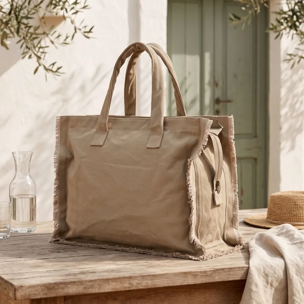 Borsa frange tortora