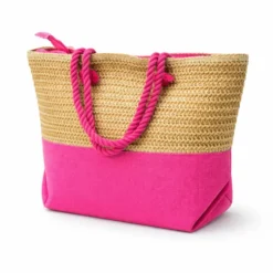 Borsa Mare in Corda e Tessuto Fuxia