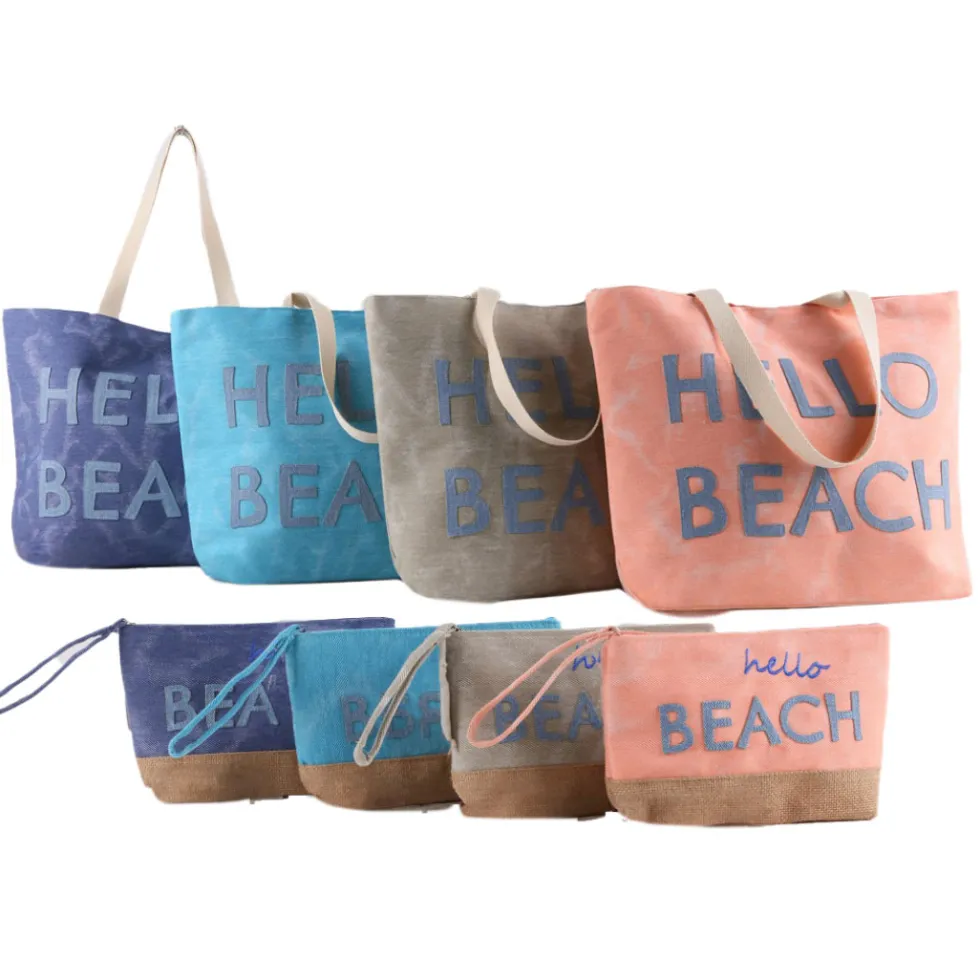 Borsa mare in Tessuto Bria Azzurro