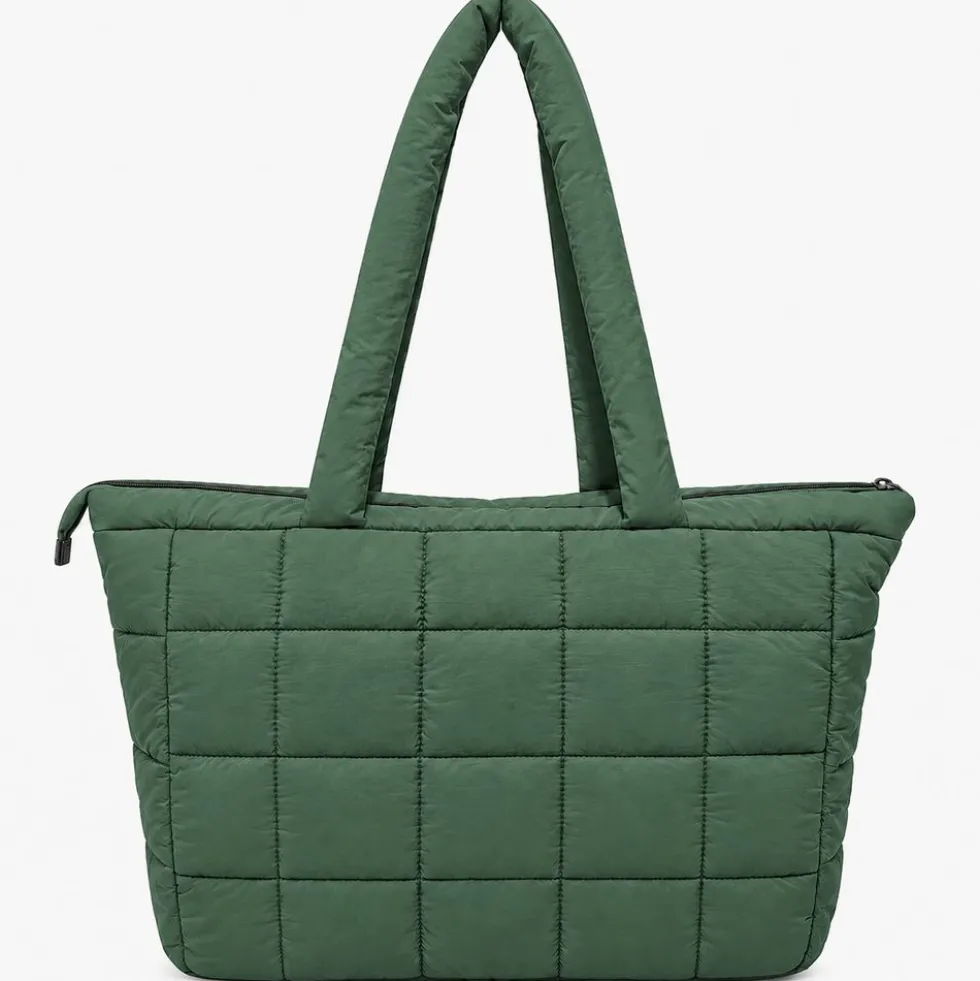 Borsa Tote trapuntata puffer Louise Verde