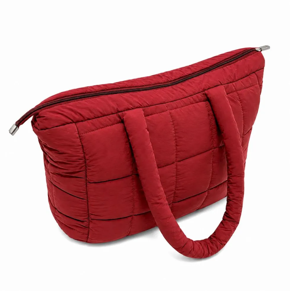 Borsa Tote trapuntata puffer Louise Bordeaux