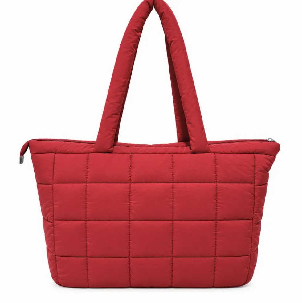Borsa Tote trapuntata puffer Louise Bordeaux