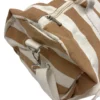 Borsone in Tessuto a Righe beige con Manici e Tracolla