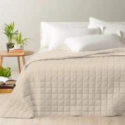 Boutis copriletto Kim double Naturale - Tortora Singolo