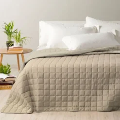 Boutis copriletto Kim double Naturale - Tortora Singolo
