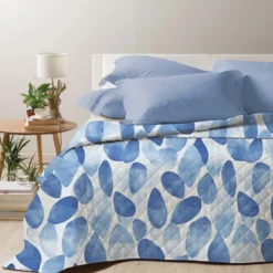 Boutis copriletto Quenty sassi Blu matrimoniale