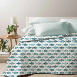Boutis copriletto Sespi pesci Tiffany piazza e mezzo