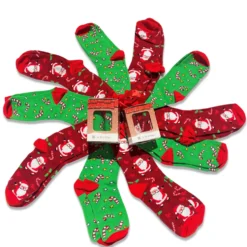 Box 6 Set 2 Paia Calze Natalizie Babbo e Dolciumi