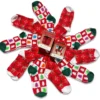 Box 6 Set 2 Paia Calze Natalizie Renne e Alberelli