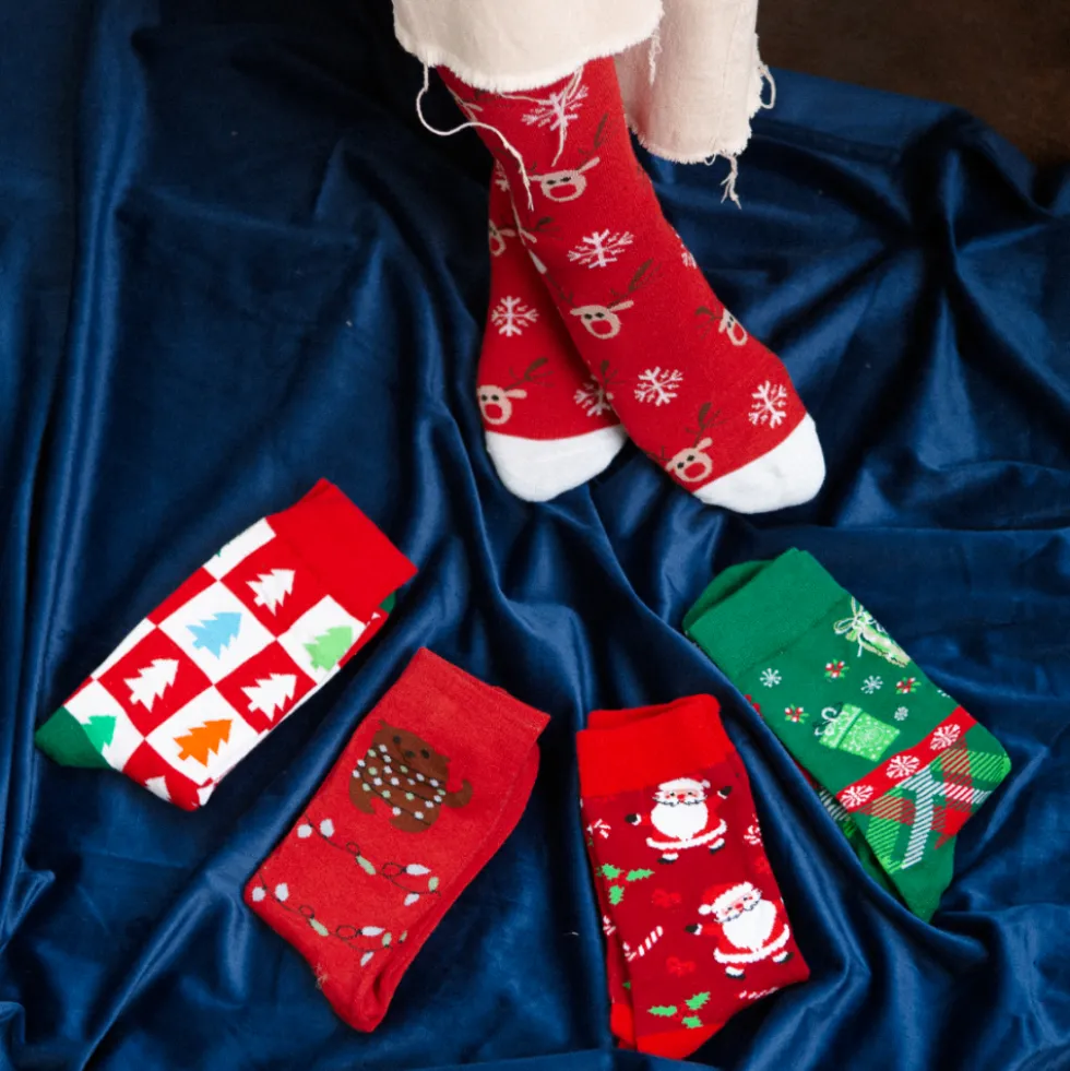 Calze Natalizie in Scatola Regalo Scozia Verdi