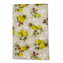 Canovaccio cucina Limoni e olive fondo beige