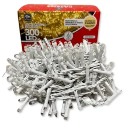 Catena luminosa interno/esterno bianco caldo 200 led filo bianco