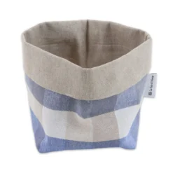 Cestino Portapane in Cotone Doubleface Country Azzurro