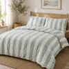 Completo Copripiumino Stone Washed Matilde Verde Matrimoniale DIS. 10