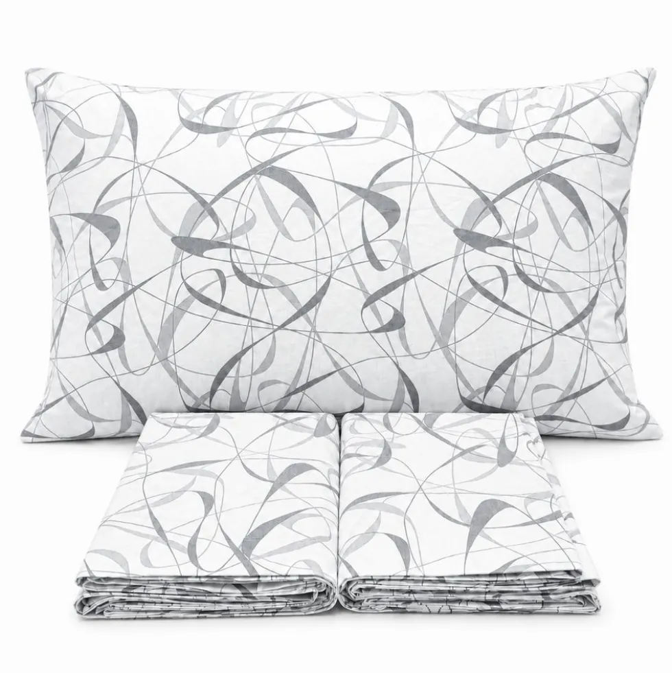 Completo Lenzuola Abstract Grigio Singolo