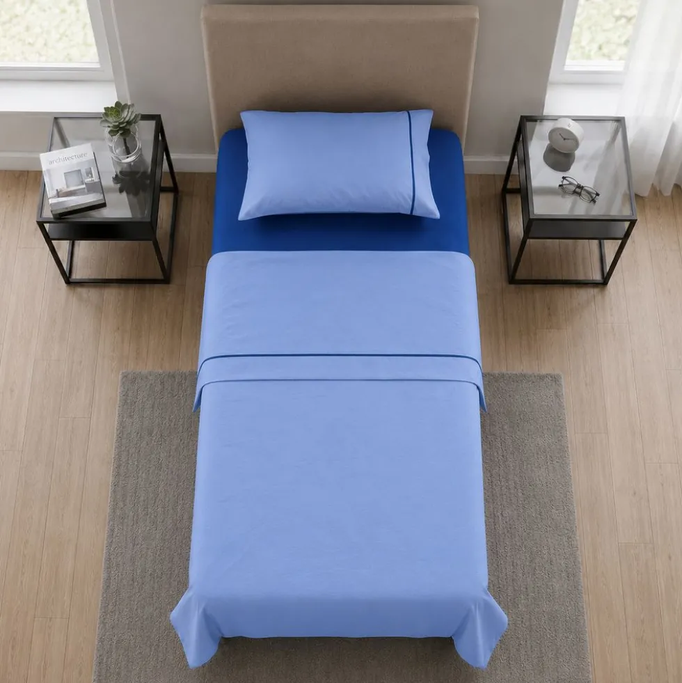Completo Lenzuola Amelia Azzurro/Blu Singolo