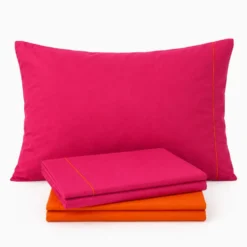 Completo Lenzuola Amelia Fuxia/Arancio Singolo