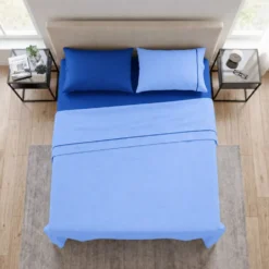 Completo Lenzuola Amelia Matrimoniale Azzurro Blu