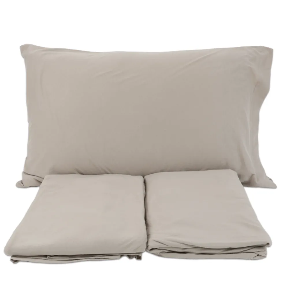 Completo Lenzuola Antigua Jersey no stiro Sabbia Singolo
