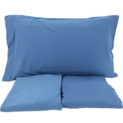 Completo Lenzuola Antigua Jersey no stiro Blu Royal Matrimoniale