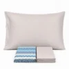 Completo Lenzuola Baia Zig Zag azzurro piazza e mezzo
