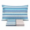 Completo Lenzuola Baia Zig Zag azzurro matrimoniale