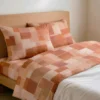 Completo Lenzuola Brick Arancio Matrimoniale