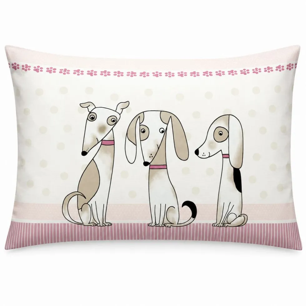 Completo Lenzuola Cagnolini rosa Matrimoniale