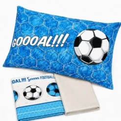 Completo Lenzuola Calcio Azzurro Singolo