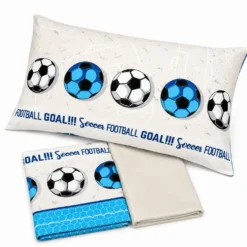 Completo Lenzuola Calcio Azzurro Piazza e mezzo