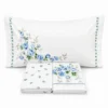 Completo Lenzuola Cloe rose azzurre matrimoniale