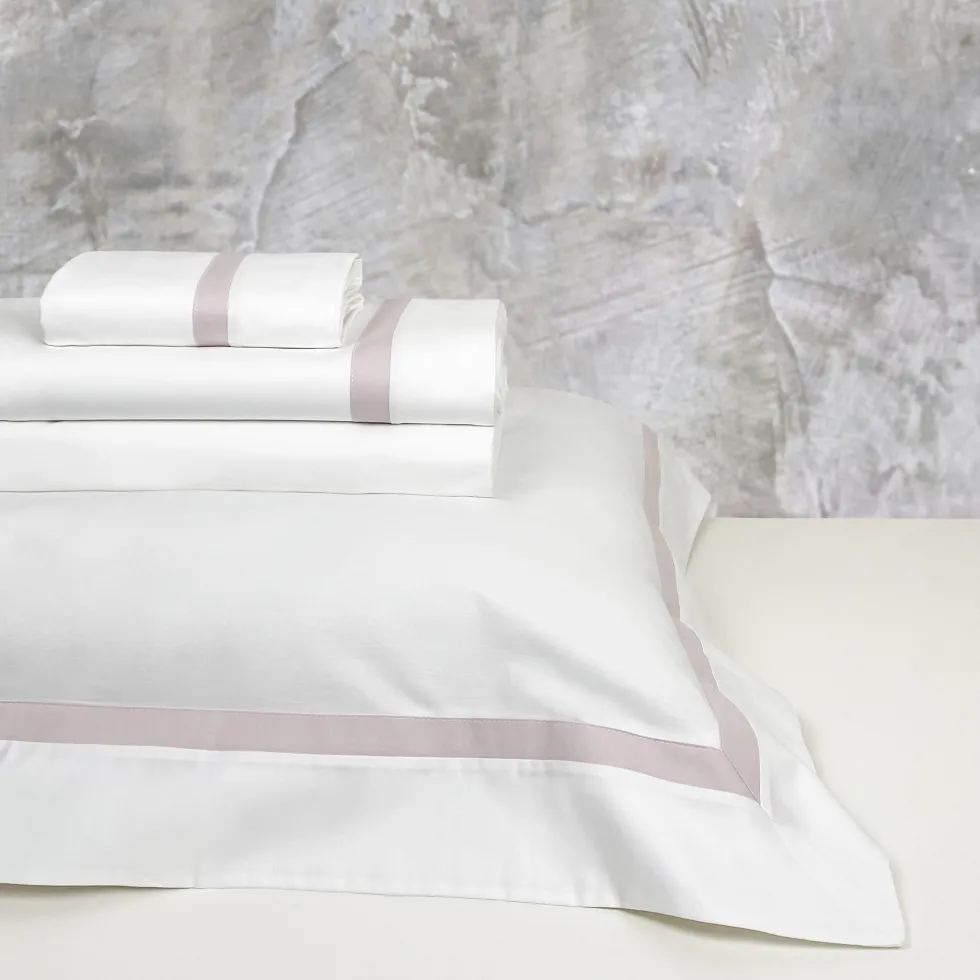 Completo Lenzuola CREOLE Corsica Bianco/Malva Matrimoniale
