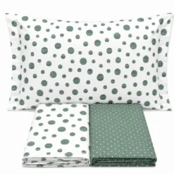 Completo Lenzuola Dandy pois verde Piazza e mezzo