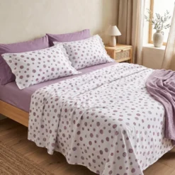 Completo Lenzuola Dandy pois rosa Piazza e mezzo