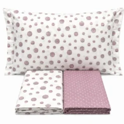 Completo Lenzuola Dandy pois rosa Piazza e mezzo
