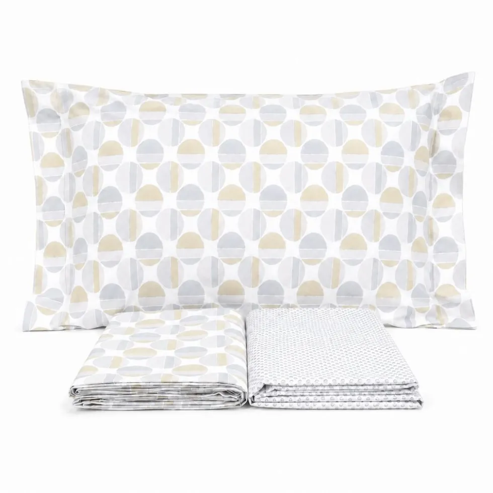Completo Lenzuola Disco Beige Singolo