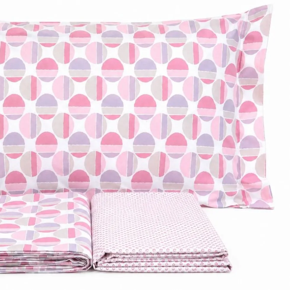 Completo Lenzuola Disco Rosa Singolo