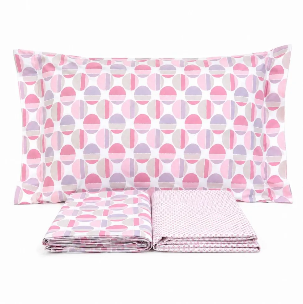 Completo Lenzuola Disco Rosa Singolo