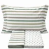 Completo Lenzuola dots e stripe verde Singolo